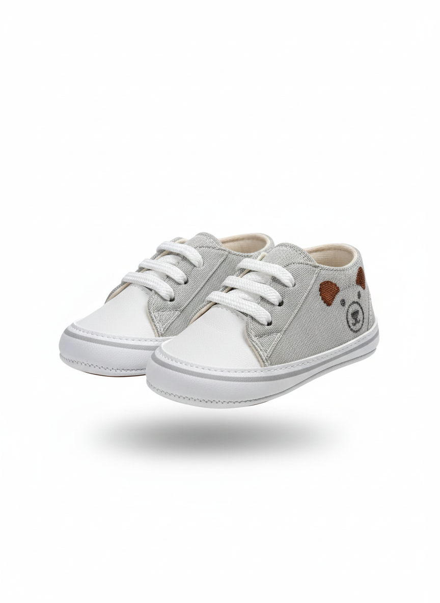 Füme Bağcıklı Bez Ayakkabı