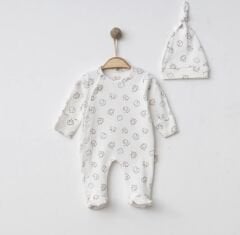 Beyaz Fitilli Kumaş Tulum Seti