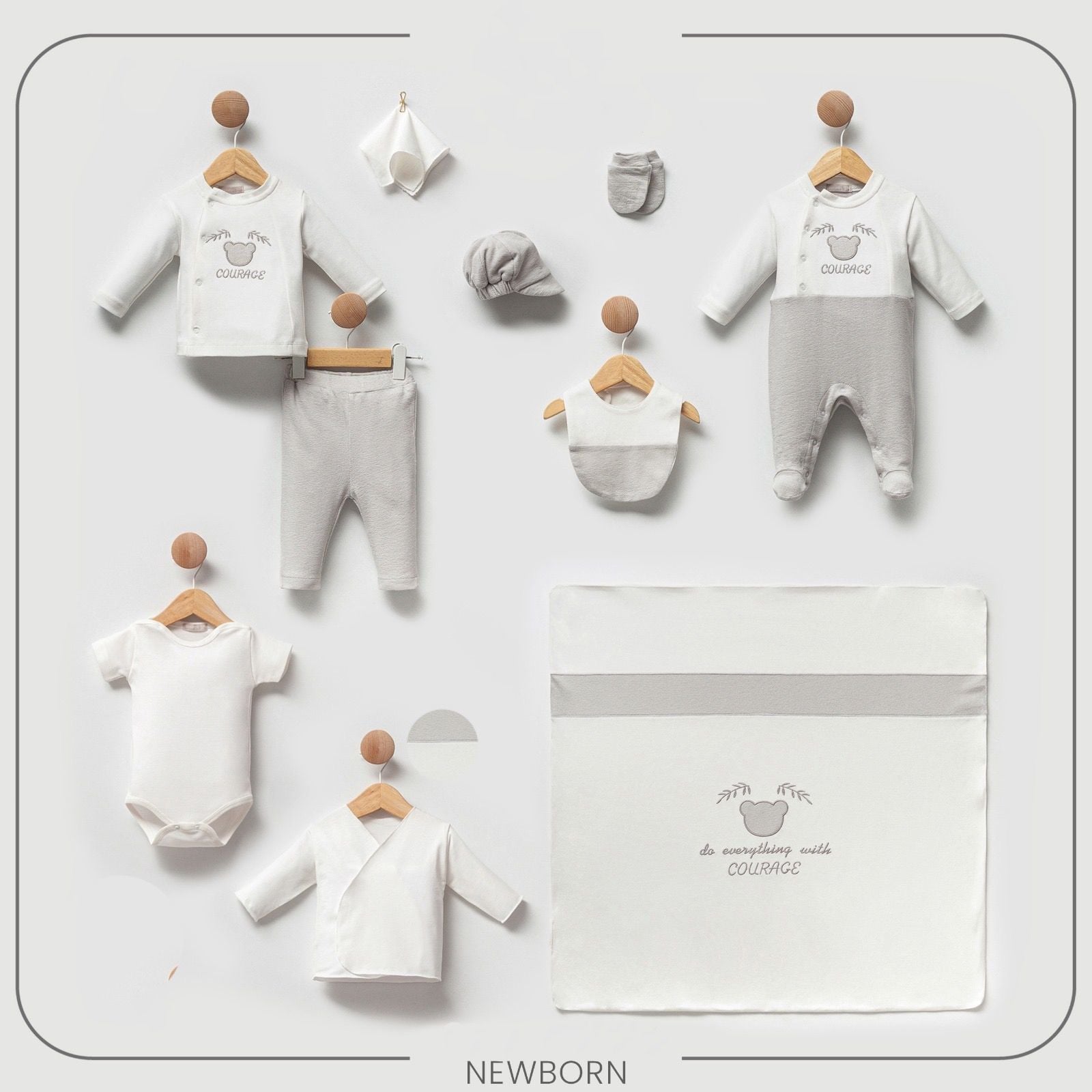 Gri Ayıcık Erkek Hastane Çıkışı- 10 Parça