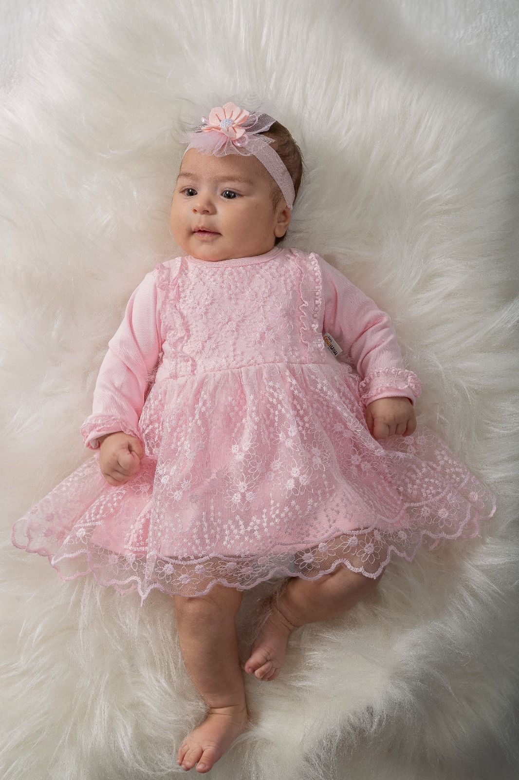 Fisto Detaylı Elbise Seti- Pembe