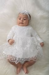 Fisto Detaylı Elbise Seti- Krem