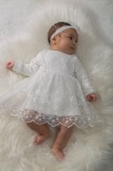 Fisto Detaylı Elbise Seti- Krem