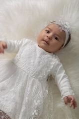 Fisto Detaylı Elbise Seti- Krem