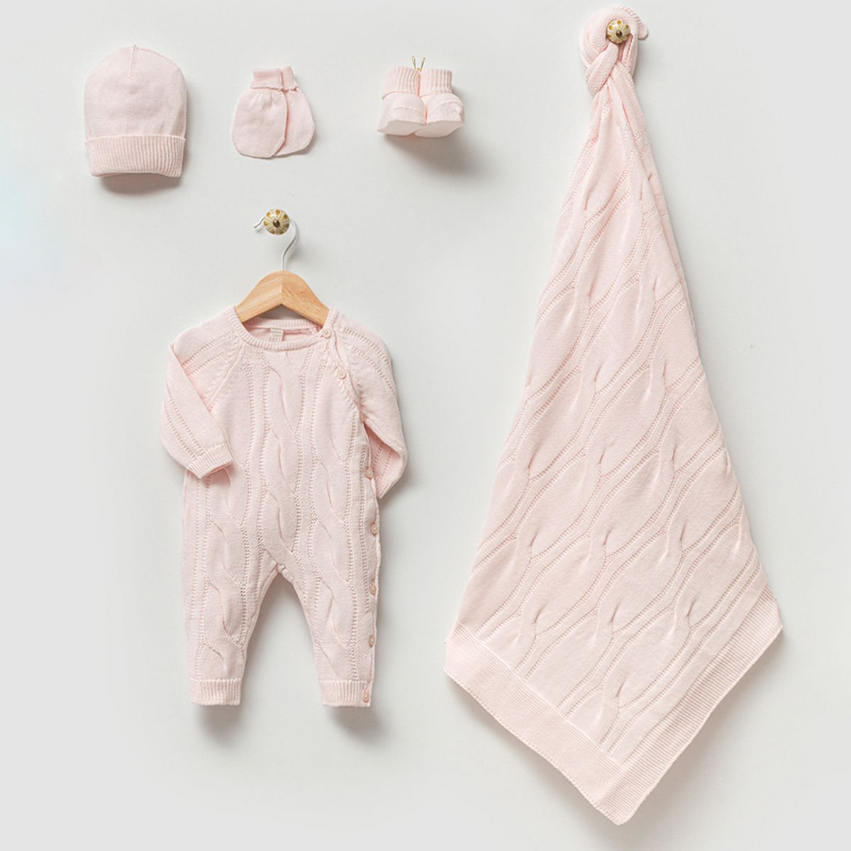 Organik Triko Pembe Hastane Çıkışı- 5 Parça