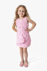 Pudra Rengi Kız Elbise Ve Çanta