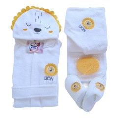 Sarı Aslan Detaylı Bornoz Seti