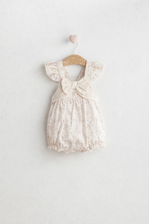 Çiçek Desenli Askılı Tulum