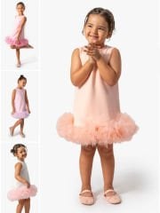 Tütülü Abiye Elbise- Lila