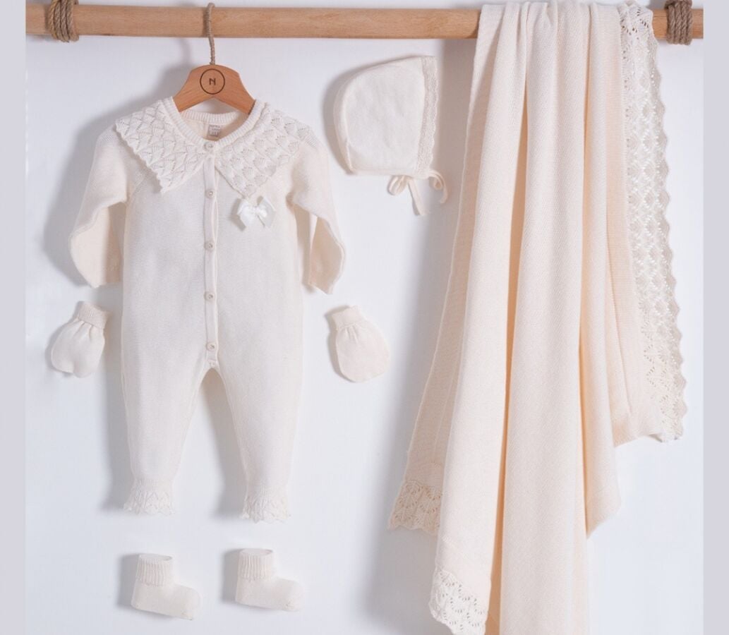 Organik Triko Krem Hastane Çıkışı- 5 Parça