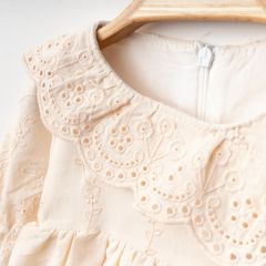 Krem Rengi Fisto Elbise ve Bandana