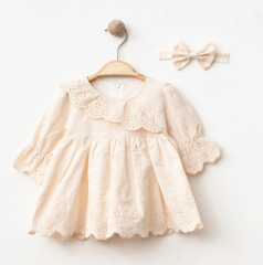 Krem Rengi Fisto Elbise ve Bandana