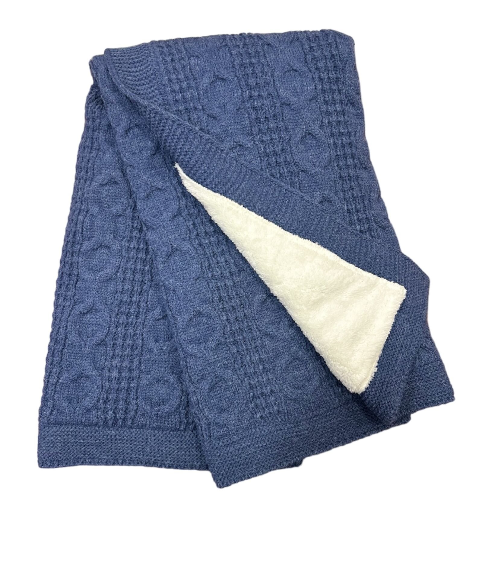 Lacivert Yünlü Battaniye- Ölçü: 85x95 cm
