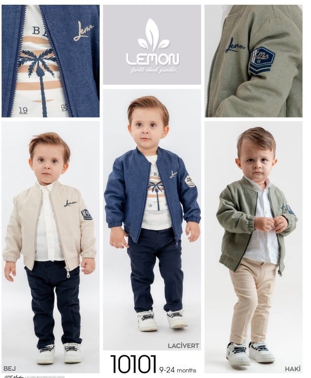 Üçlü Erkek Takım-İndigo-Bej