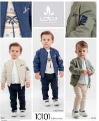 Üçlü Erkek Takım-İndigo-Bej