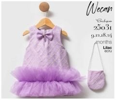 Çantalı Tütülü Elbise- Lila