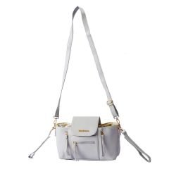 Deri Bebek Arabasına Uyumlu Anne-Bebek Çantası- Gri Renk