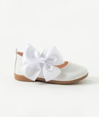 Beyaz Fiyonklu Ayakkabı