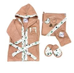 Turuncu Ayıcık Bornoz Seti