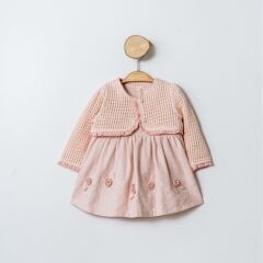 Pudra Rengi Örme Yelekli Kolsuz Elbise