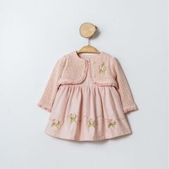 Pudra Rengi Örme Yelekli Kolsuz Elbise