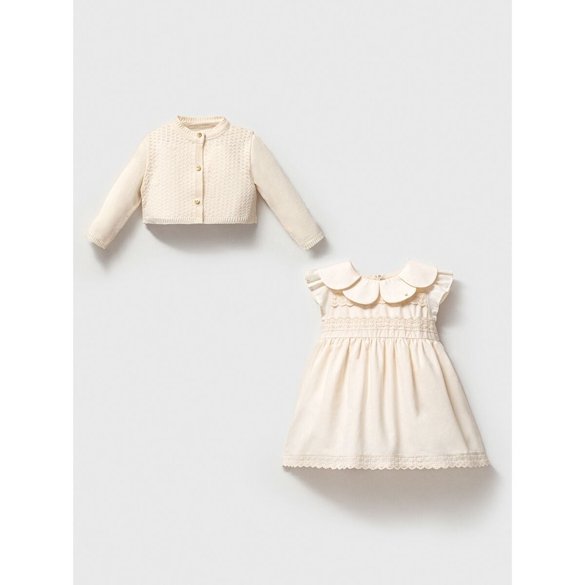 Triko Hırkalı Yakalı Elbise