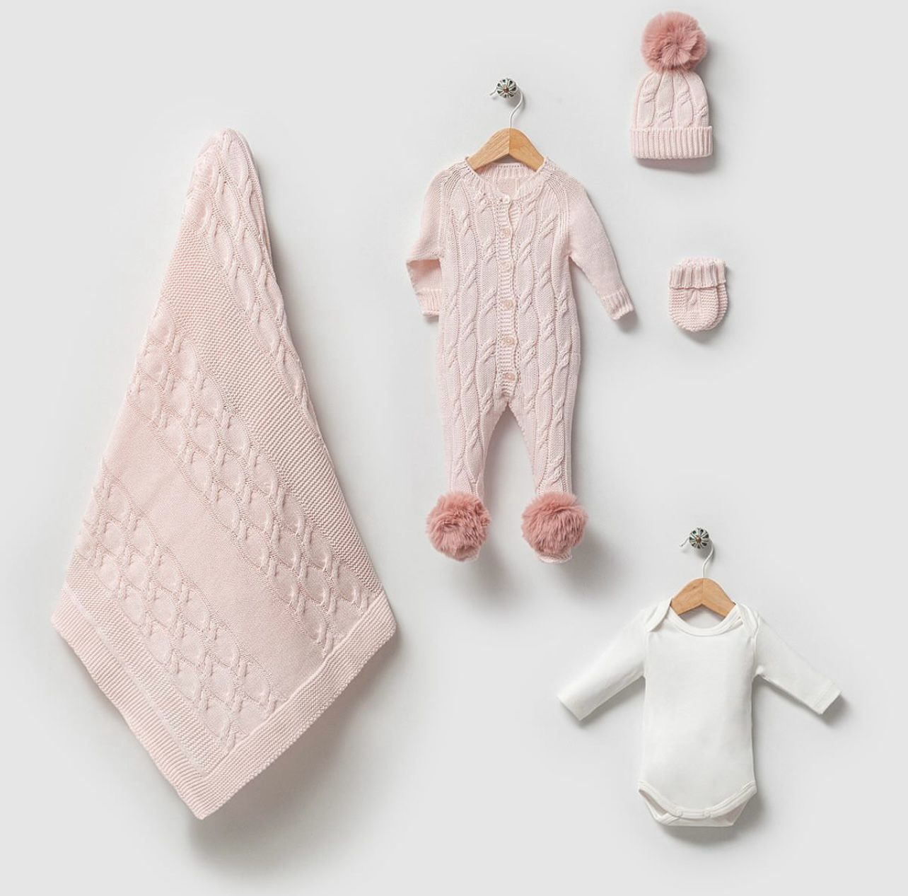 Pembe Organik Triko Hastane Çıkışı- 5 Parça