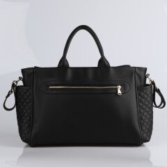 Siyah Renk Deri Anne Bebek Bakım Çantası