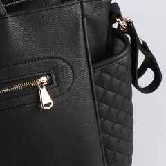 Siyah Renk Deri Anne Bebek Bakım Çantası