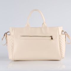 Krem Renk Deri Anne Bebek Bakım Çantası