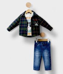 Gömlekli Kot Pantalonlu Takım