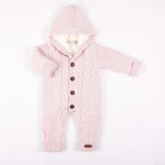 Pembe Saç Örgülü Yünlü Tulum