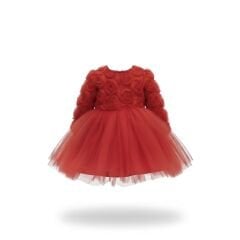 Kırmızı Güllü Tütü Elbise- 6 ay/ 5 yaş Arası