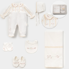 Çiçek Nakışlı Hastane Çıkışı- 6 Parça