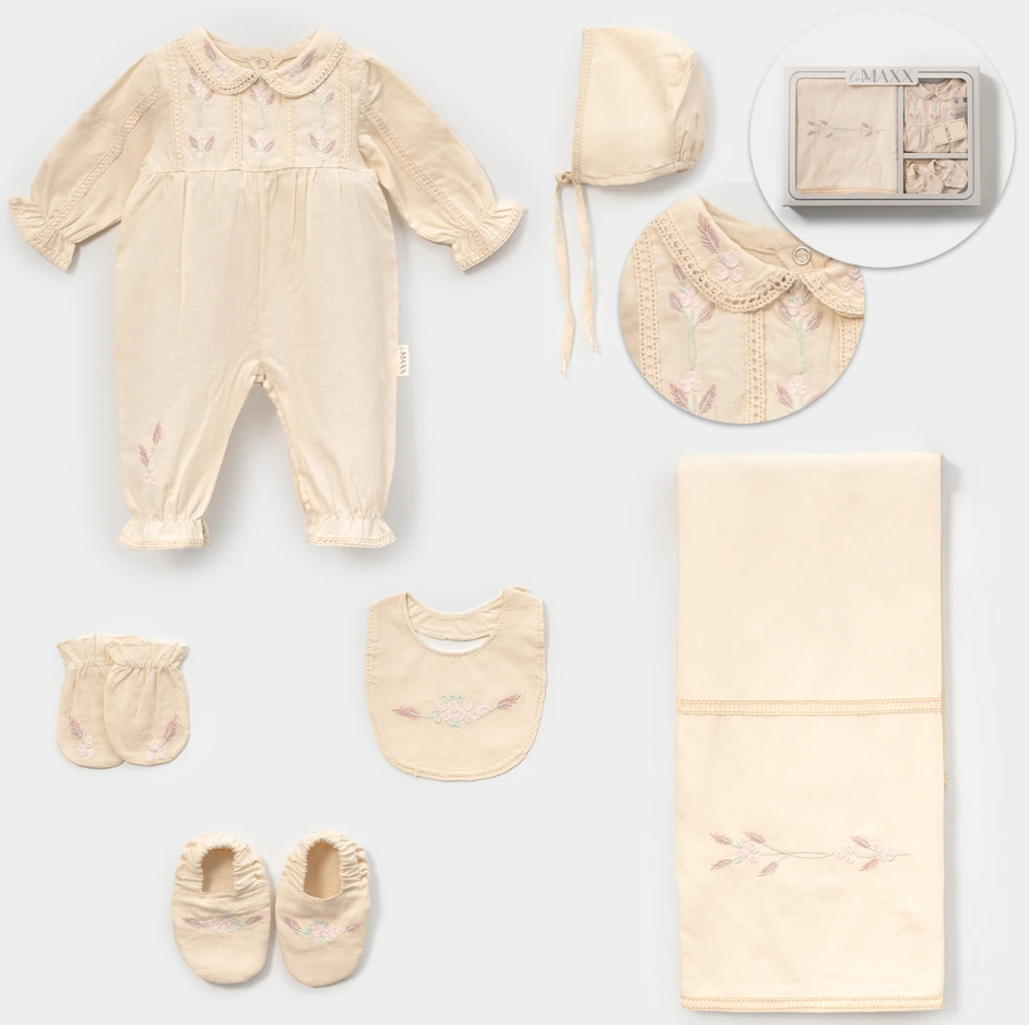 Çiçek Nakışlı Hastane Çıkışı- 6 Parça