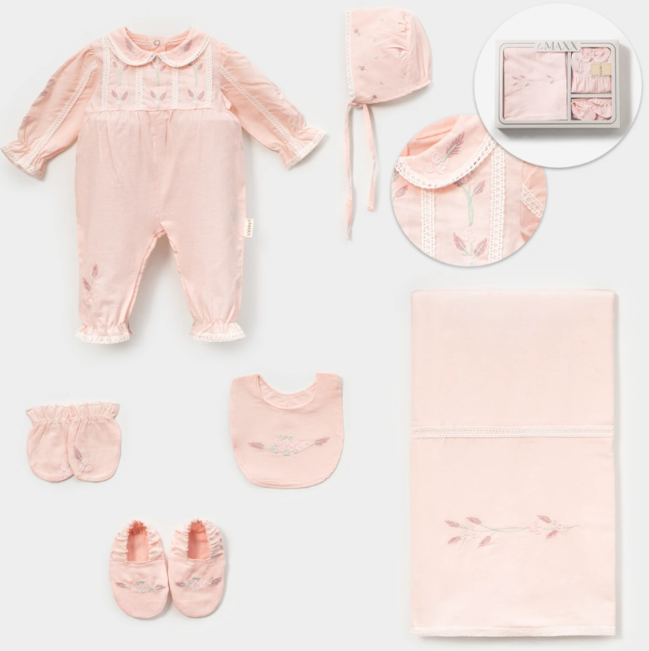 Çiçek Nakışlı Hastane Çıkışı- 6 Parça