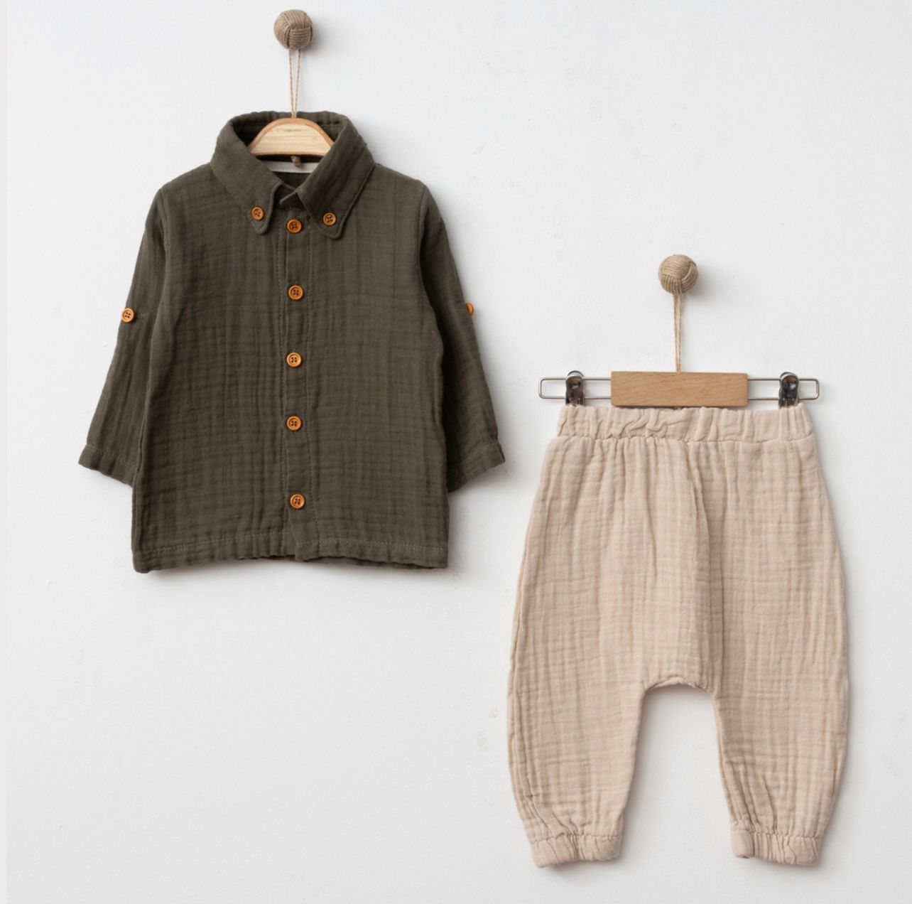 Müslin Erkek Takım-  Yeşil