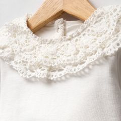 Krem Rengi Küpür Detaylı Tulum Seti 0-3 Ay