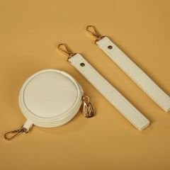 Ekru Rengi Deri Anne Bebek Bakım Sırt Çantası