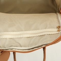 Taba Renk Deri Anne Bebek Bakım Sırt Çantası