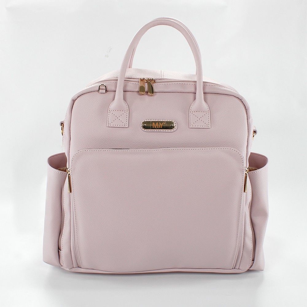 Pembe Renk Deri Anne Bebek Bakım Sırt Çantası