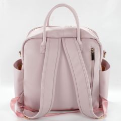 Pembe Renk Deri Anne Bebek Bakım Sırt Çantası