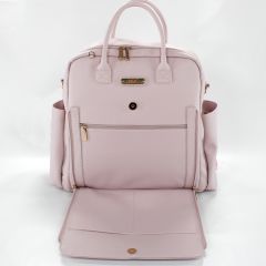 Pembe Renk Deri Anne Bebek Bakım Sırt Çantası