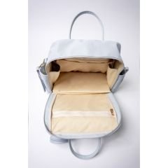 Mavi Renk Deri Anne Bebek Bakım Sırt Çantası