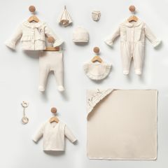 Çiçek Nakışlı Kuş Aksesuarlı Hastane Çıkışı- 10 Parça