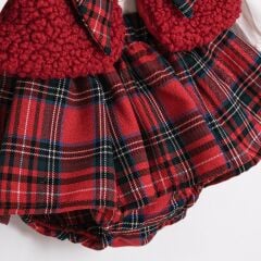 Kırmızı Yelekli Romper Seti