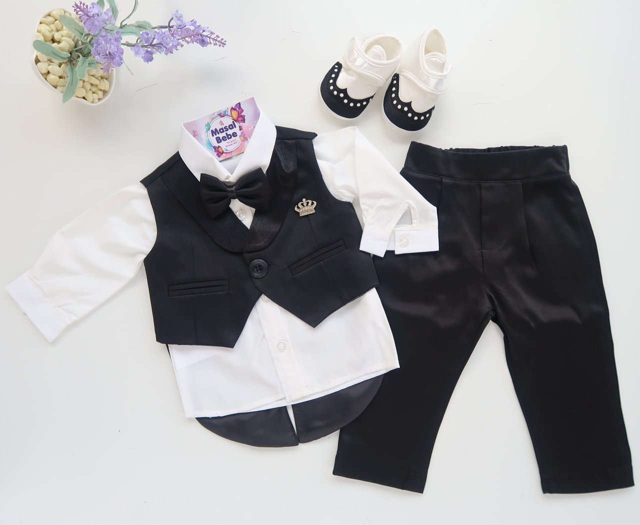 Siyah Erkek Bebek Smokin Takımı