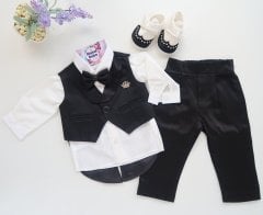 Siyah Erkek Bebek Smokin Takımı