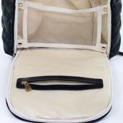 Siyah Renk Deri Anne Bebek Bakım Sırt Çantası