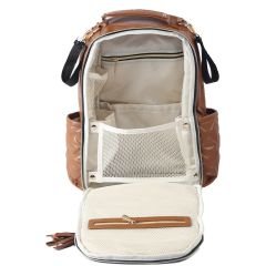 Taba Renk Deri Anne Bebek Bakım Sırt Çantası