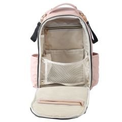Pembe Renk Deri Anne Bebek Bakım Sırt Çantası